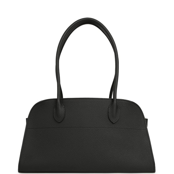 The Row Soft Margaux Shoulder 12 Bag Black Calfskin Silver Hardware