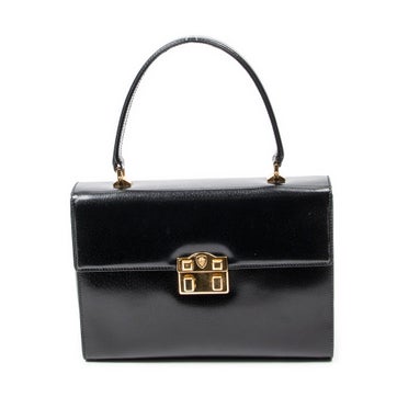 Leather Vintage Push Lock Top Handle