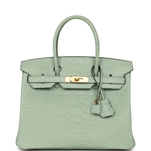 Hermes Birkin 30 Vert D'Eau Matte Alligator Gold Hardware