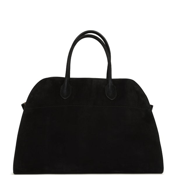 The Row The Row Soft Margaux 15 Bag Black Suede Gold Hardware