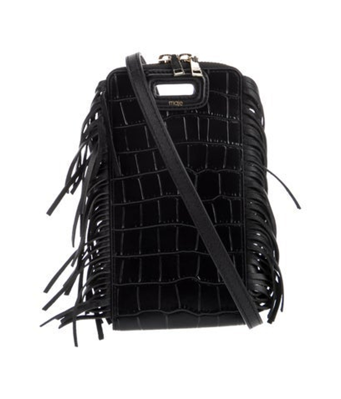 Maje Embossed Leather Crossbody Bag