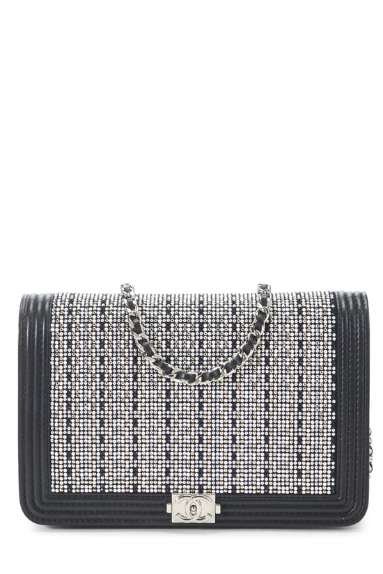 Black Embellished Boy Wallet on Chain (WOC)