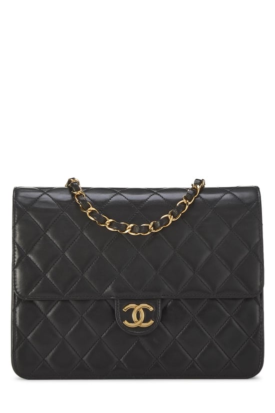Black Quilted Lambskin Ex Flap Small