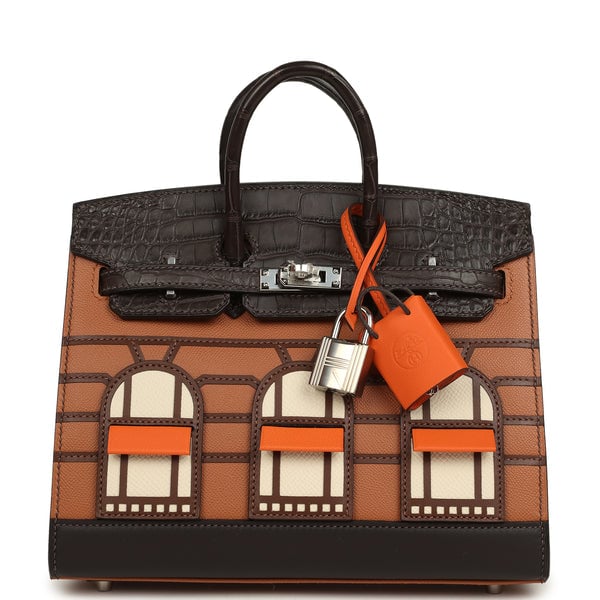 Hermes Hermes "Day" Faubourg Birkin Sellier 20 Ebene Matte Alligator Palladium Hardware
