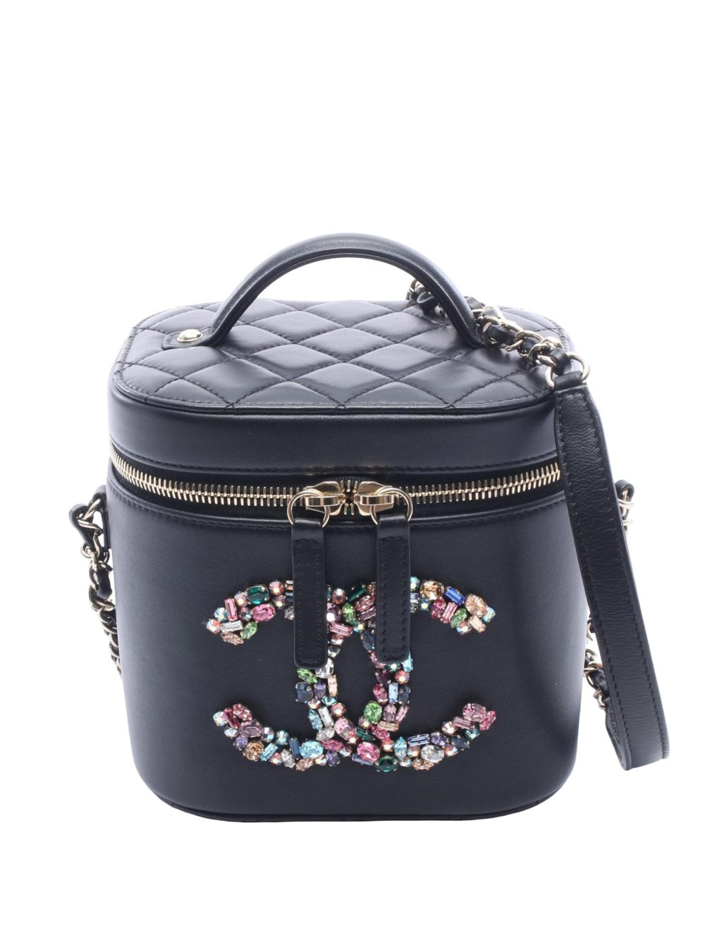 2020 Lambskin CC Giant Crystal Mania Case vanity bag