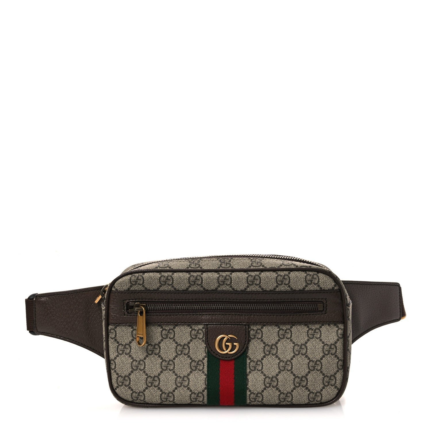 Gucci Soft GG Supreme Monogram Medium Ophidia Belt Bag  Dark Brown