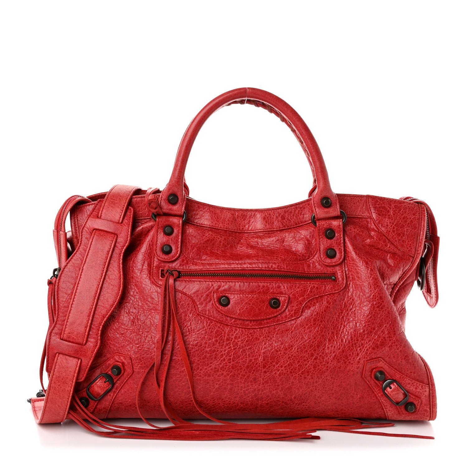 Balenciaga Agneau Classic Hardware City Rouge Coquelicot