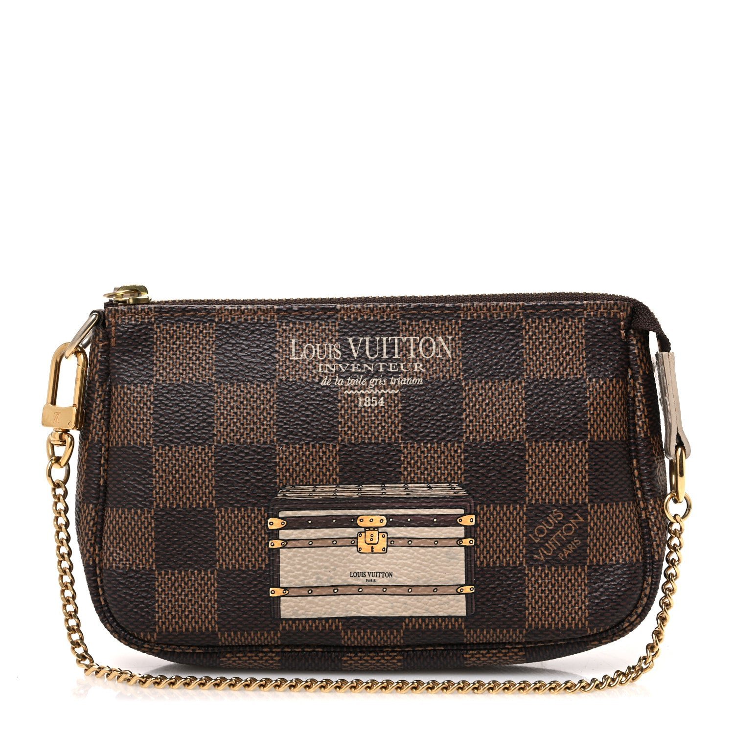 Louis Vuitton Damier Ebene Trunks and Locks Mini Pochette Accessories