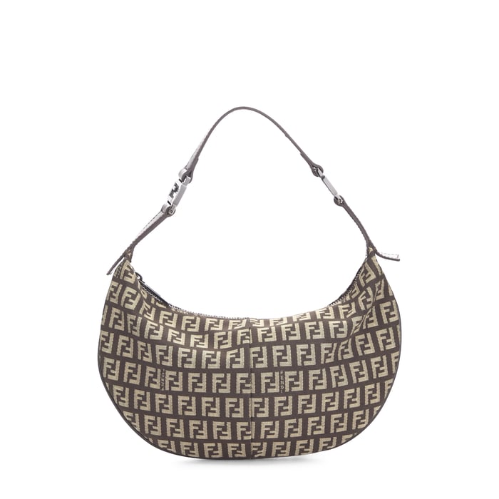 Fendi Brown Zucchino Canvas Hobo Mini