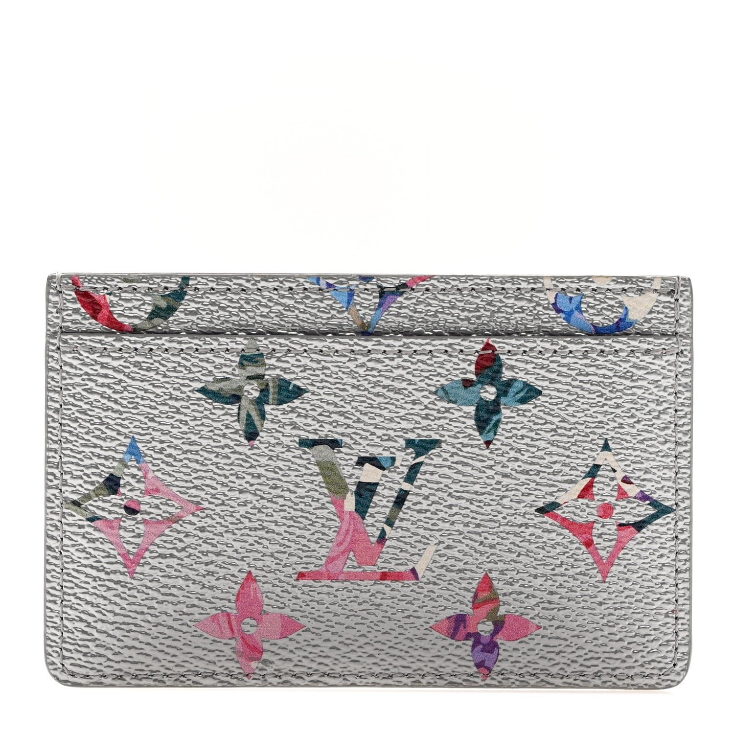 Louis Vuitton Metallic Monogram LV Garden Card Holder Silver