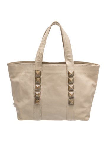 Leather Wide Tote Bag