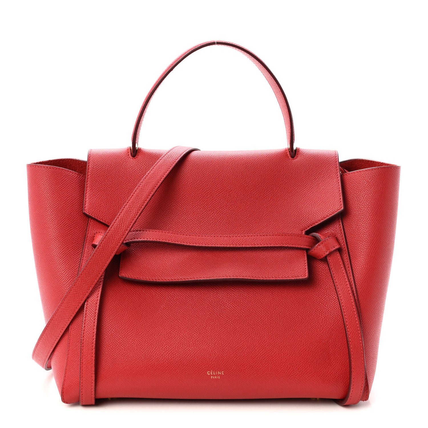 Celine Grained Calfskin Mini Belt Bag Coquelicot