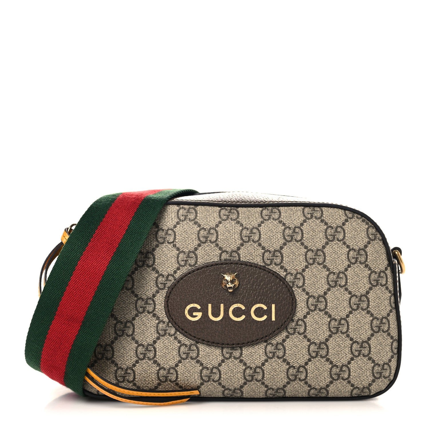 Gucci GG Supreme Monogram Web Neo Vintage Shoulder Bag Beige New Acero Crop
