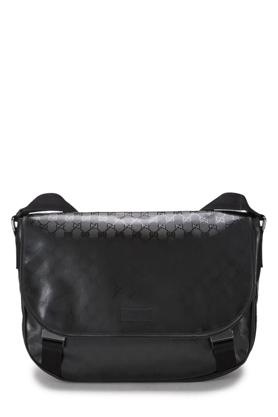 Black GG Imprime Buckle Flap Messenger Large