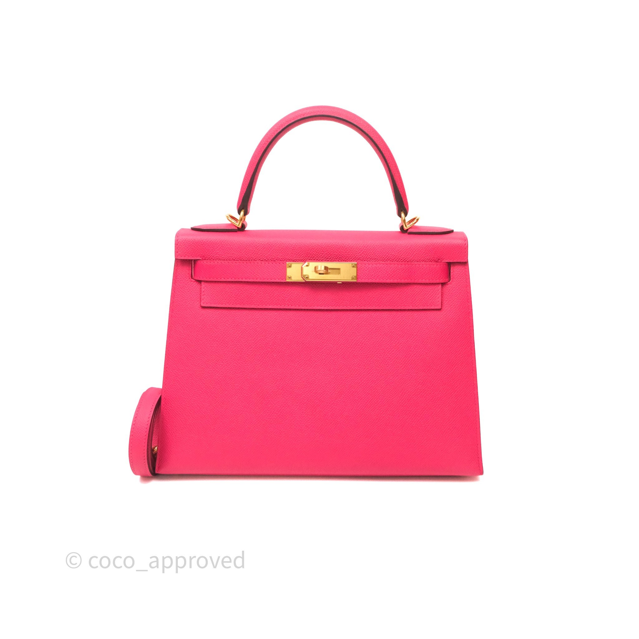 Hermès Kelly 28 Sellier Rose Extreme I6 Epsom Gold Hardware