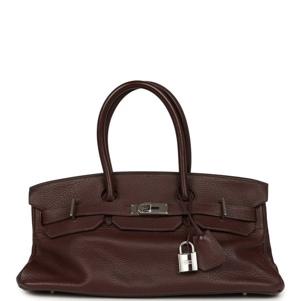 Vintage Hermes Shoulder Birkin 42 JPG Havane Clemence Palladium Hardware