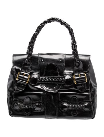 Patent Leather Top Handle Bag
