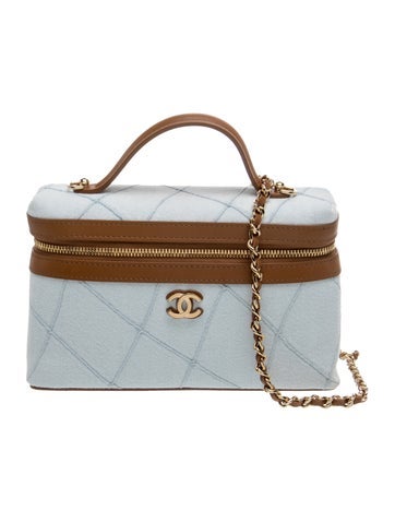 2026 Coco Beach Denim Slim Vanity Case w/ Chain w/Tags