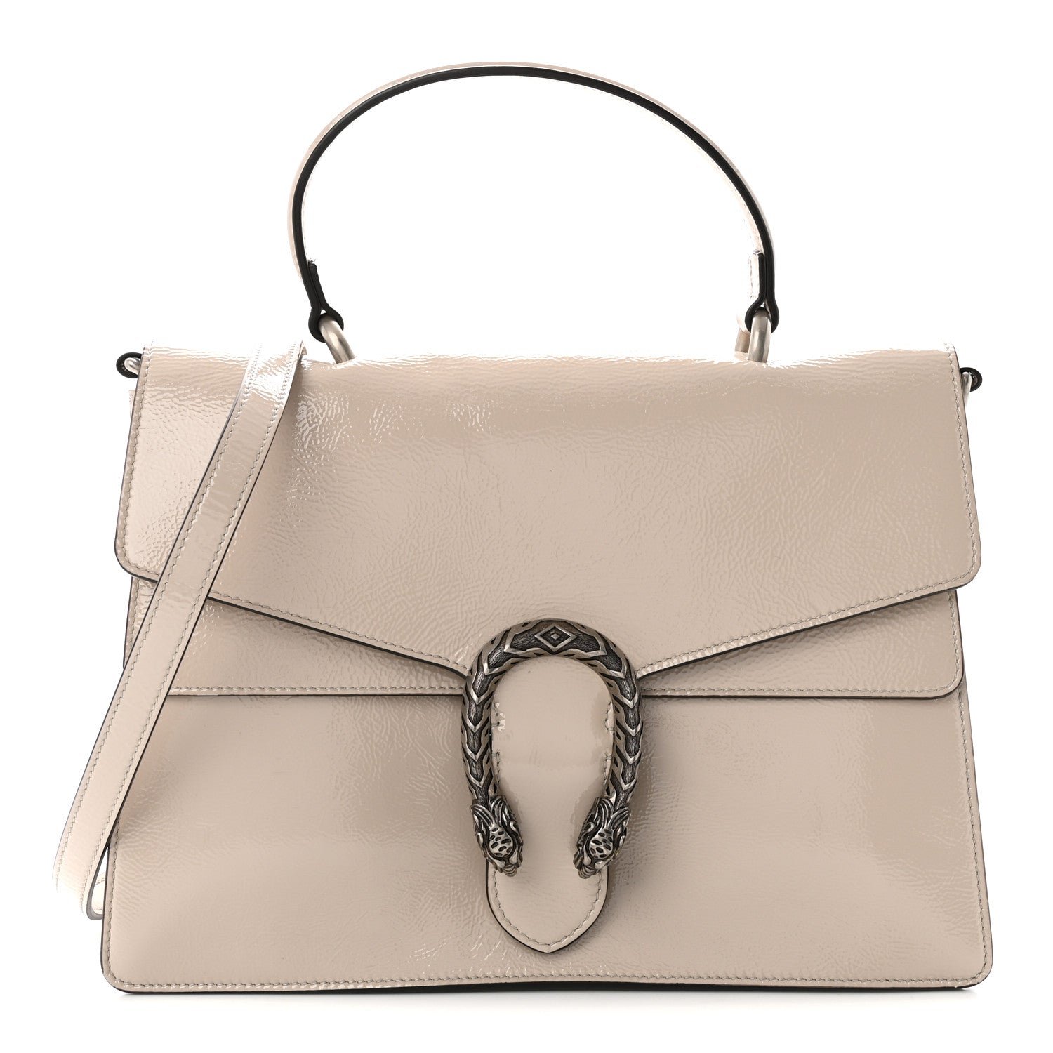 Gucci Crinkled Patent Medium Dionysus Top Handle Bag Sphinx