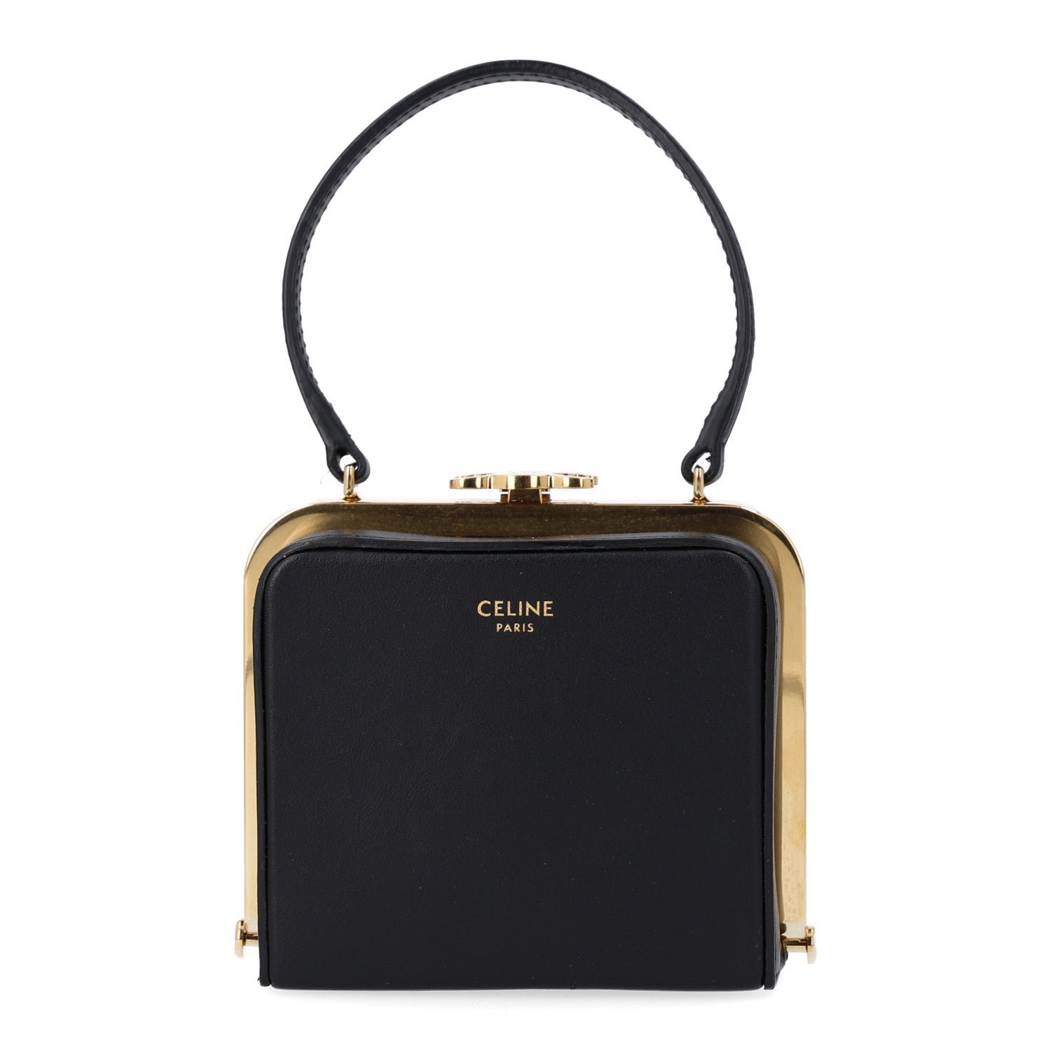 Celine Shiny Calfskin Lana Triomphe Minaudiere Black
