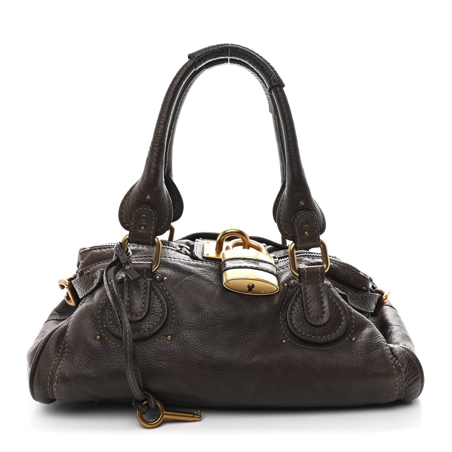 Chloe Chloe Calfskin Medium Paddington Satchel Chocolate