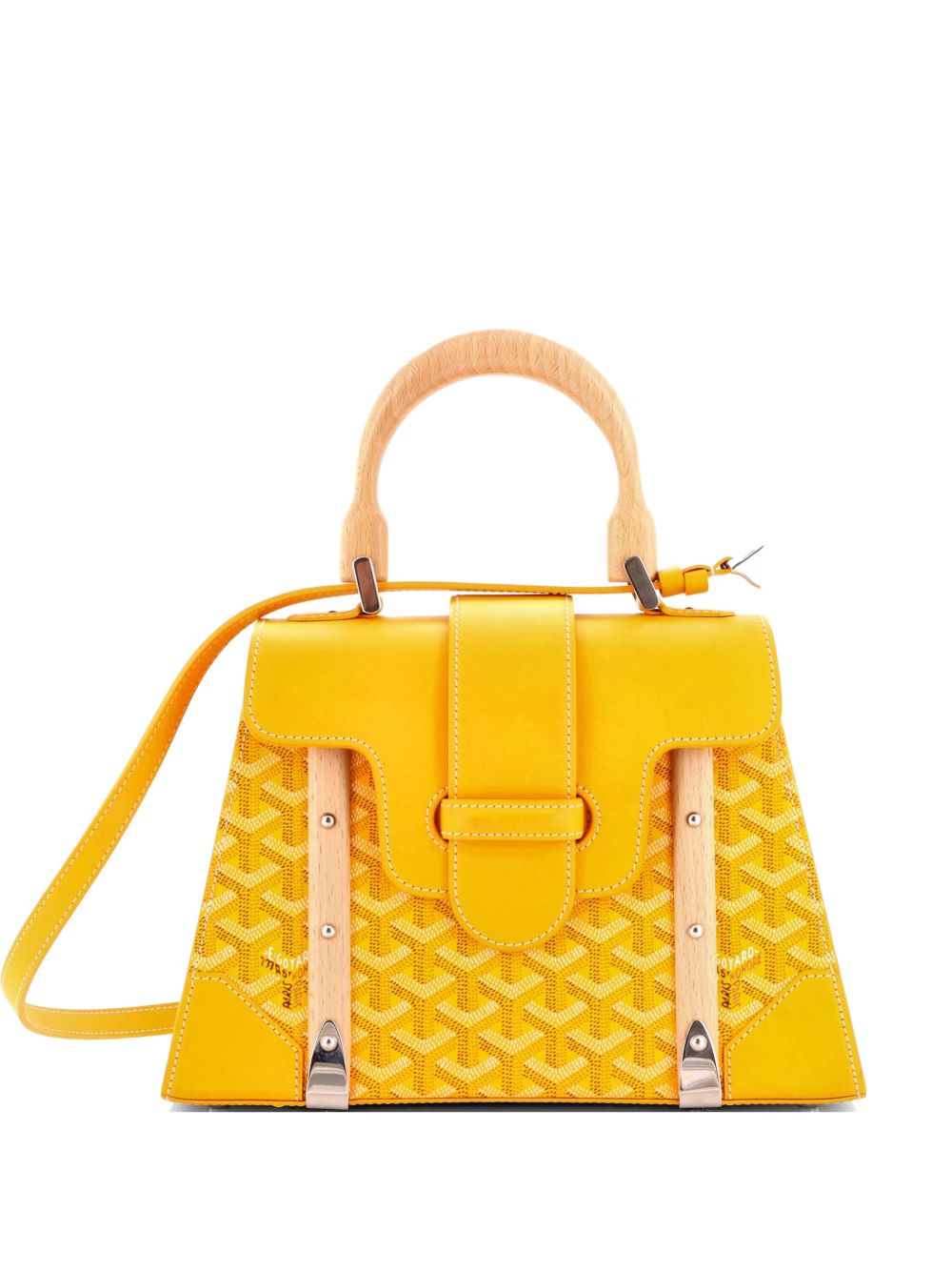 Goyard Saigon Top Handle Bag Coated Canvas with Leather PM satchel