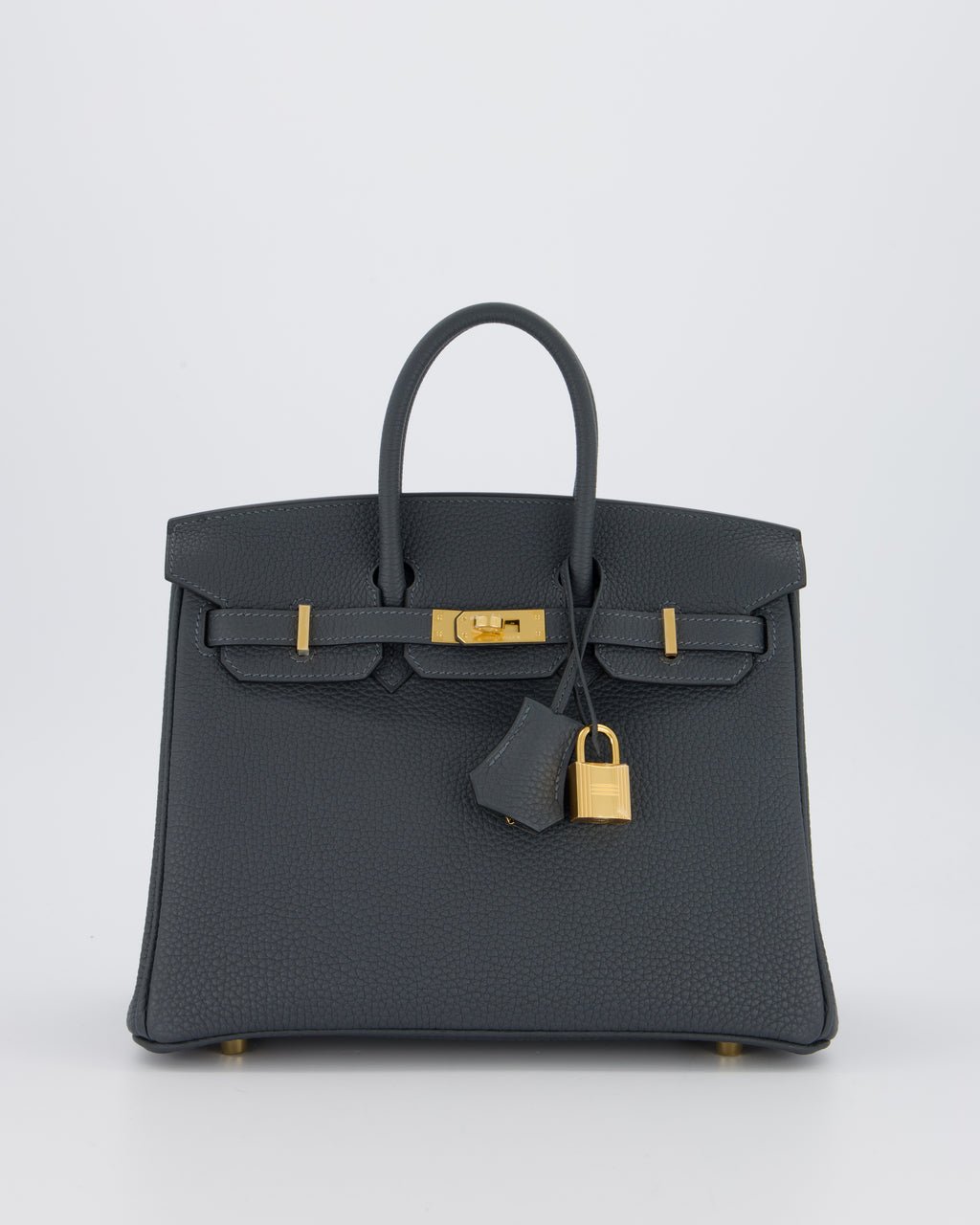 *RARE* Hermès Birkin 25 Retourne Bag in Gris Misty Togo Leather with Gold Hardware