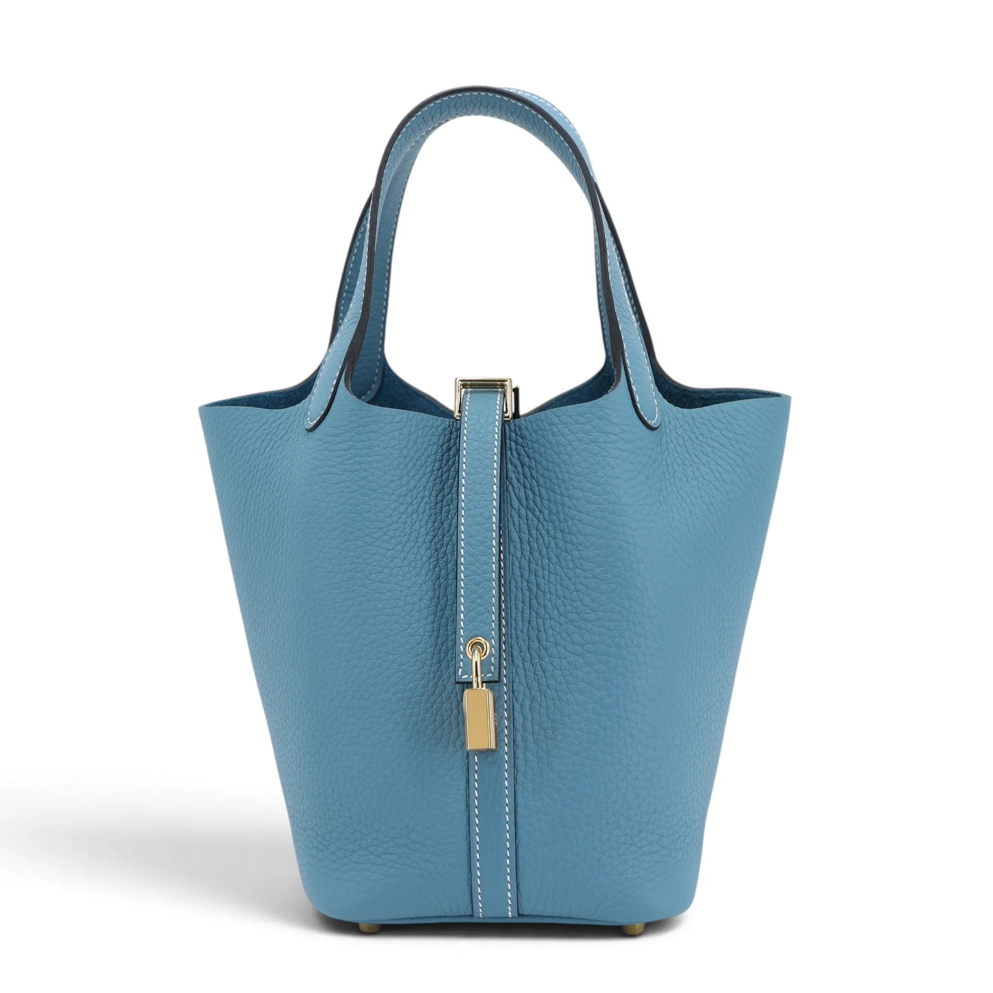 Brand New ( Rank N ) HERMÈS Picotin Lock PM New Bleu Jean (D2) Clemence Gold hardware K (2025)