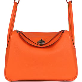 Hermes Hermes Lindy 26 Orange Minium Clemence Palladium Hardware