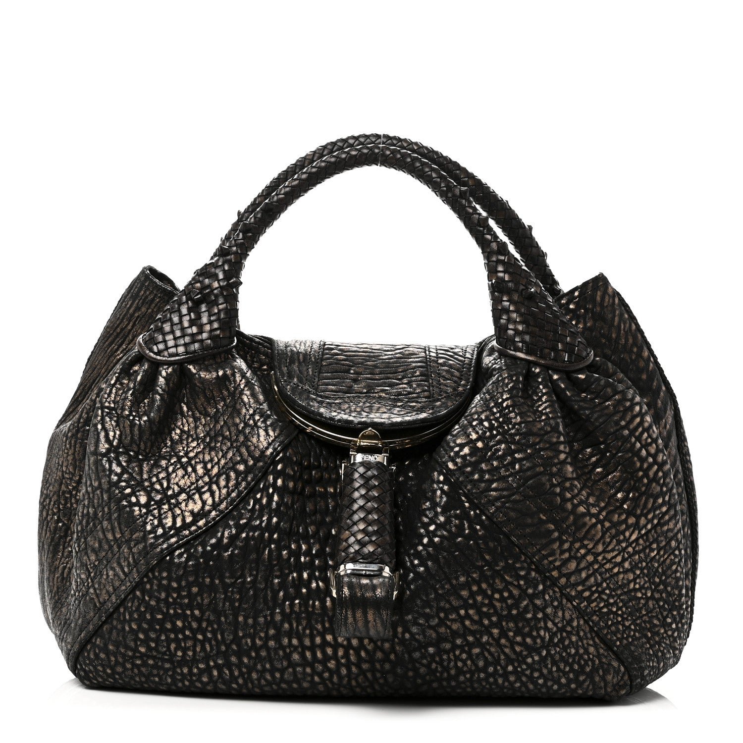 Fendi Metallic Nappa Nuvolata Bimetal Spy Bronze Black