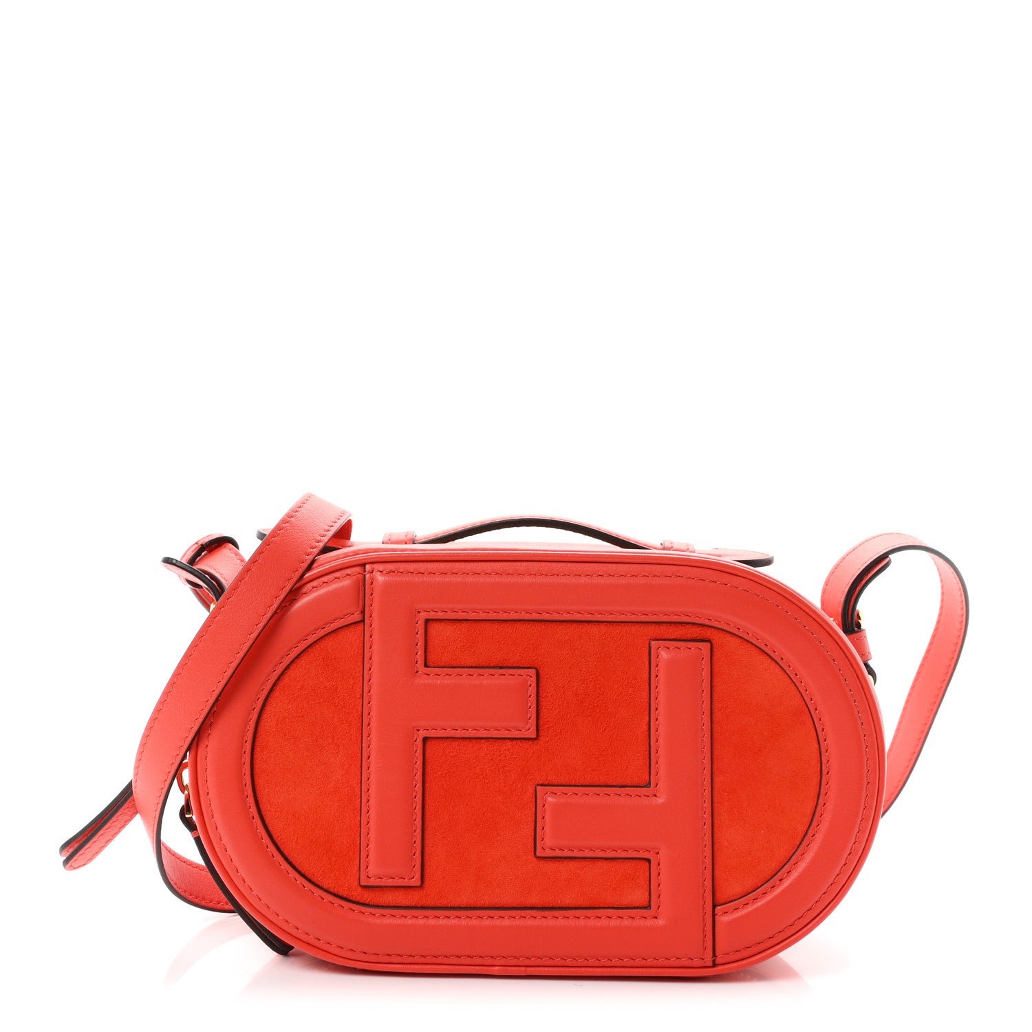 Fendi Vitello Grace Camoscio O'Lock Mini Camera Case Tulipano