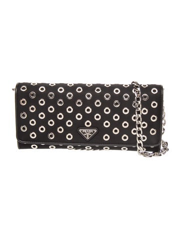 Tessuto Nylon Grommet Wallet on Chain