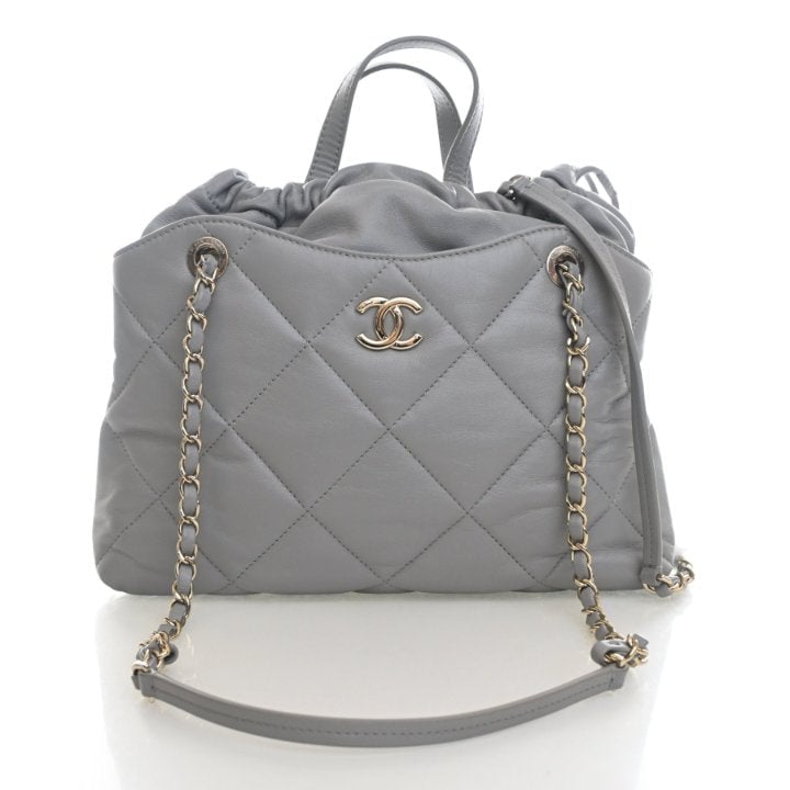 Chanel Medium Lambskin Drawstring Bucket Bag