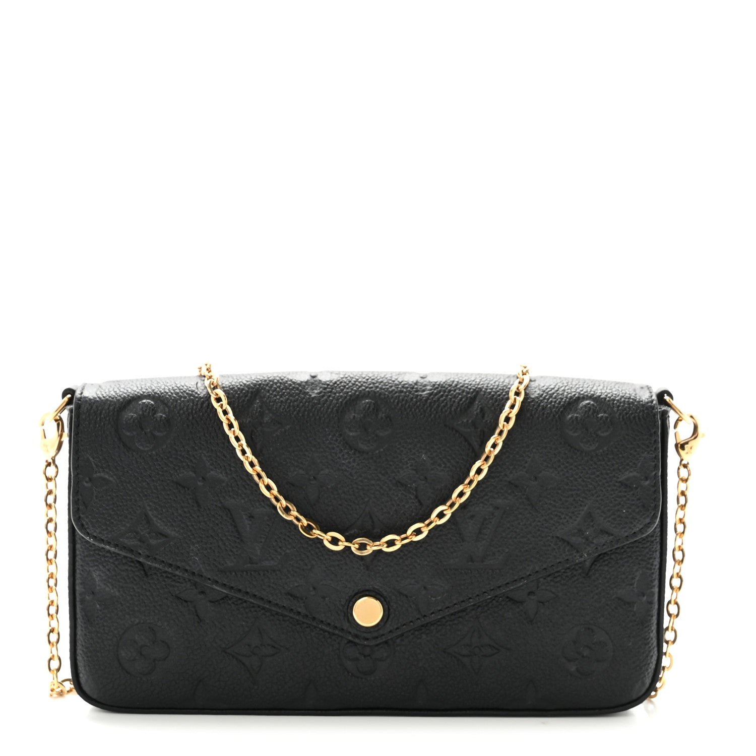 Louis Vuitton Empreinte Pochette Felicie Chain Wallet Black