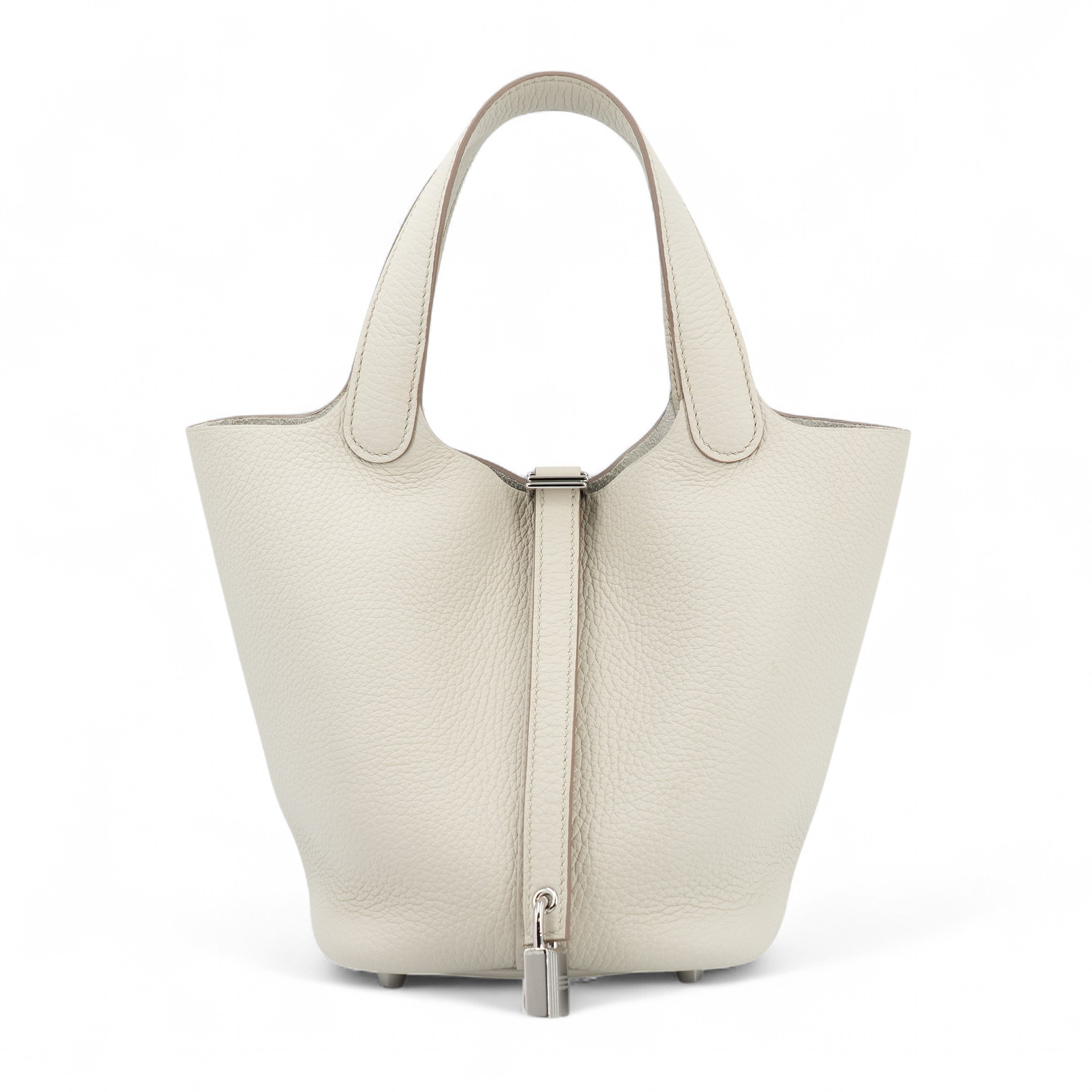 Hermes Brand New ( Rank N ) HERMÈS Picotin Lock PM Beton (8L) Clemence Palladium hardware K (2025)