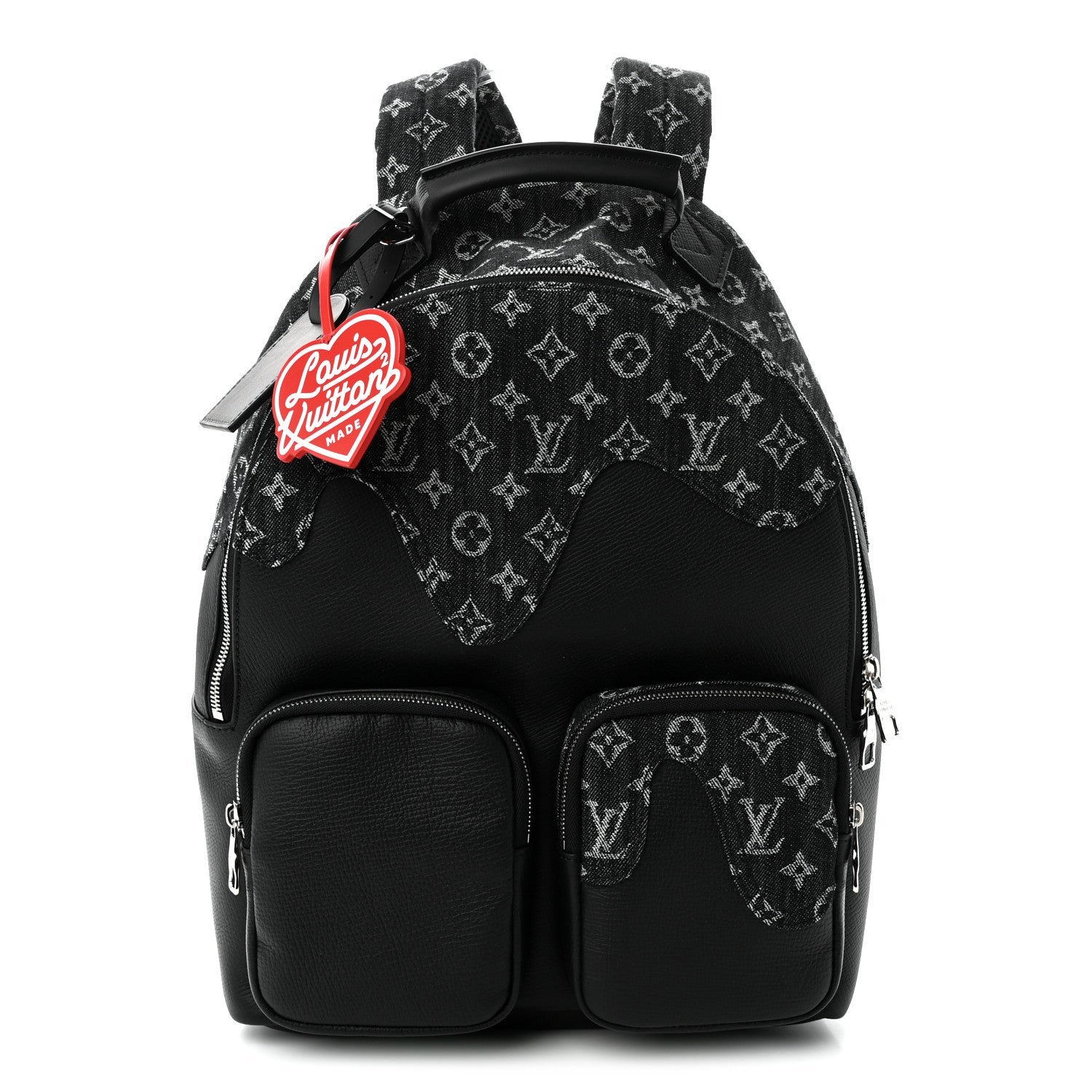 Louis Vuitton X NIGO Taurillon Monogram Denim Drip Campus Backpack Black