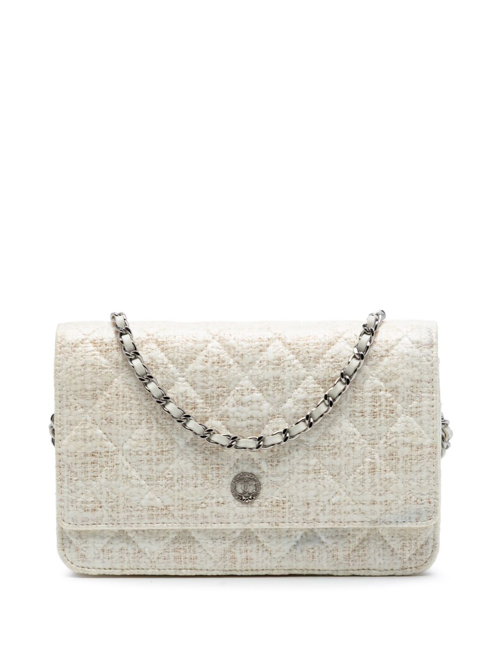 2012-2013 CC Coated Tweed Wallet On Chain crossbody bag