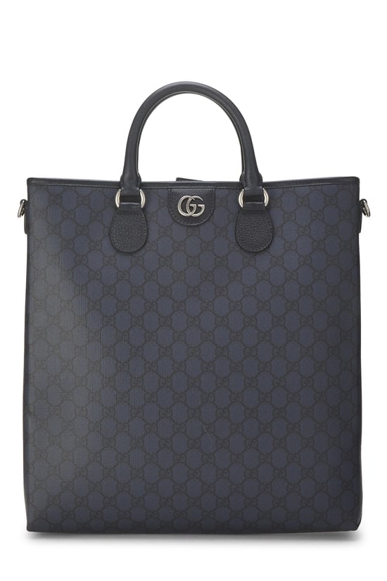 Navy GG Supreme Canvas Ophidia Tote Medium