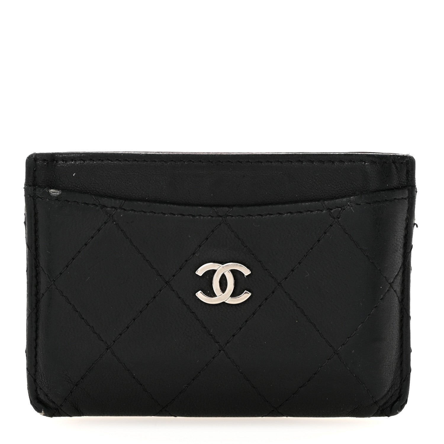 Chanel Lambskin Quilted Card Holder Black