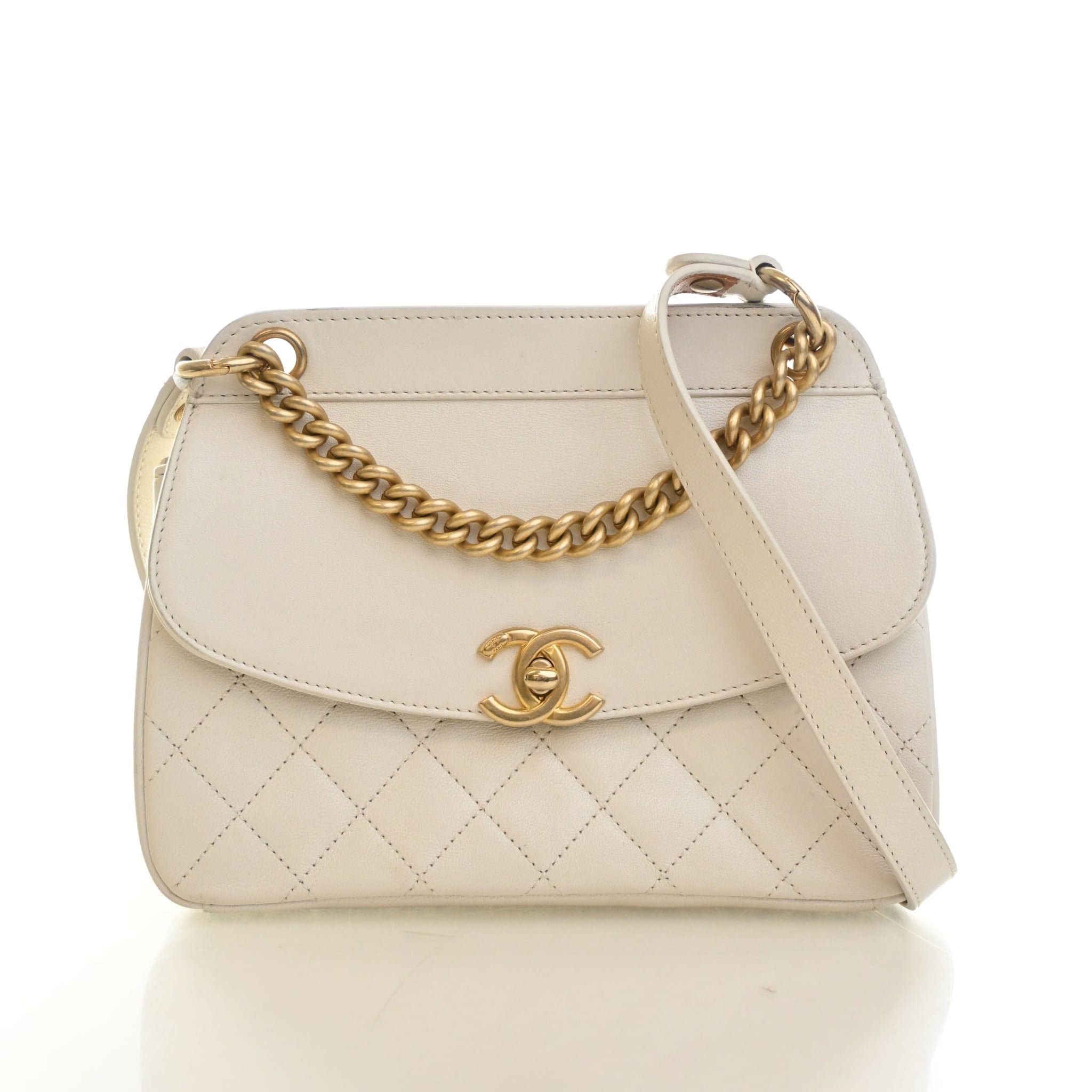 Chanel Calfskin Curved Shoulder Bag