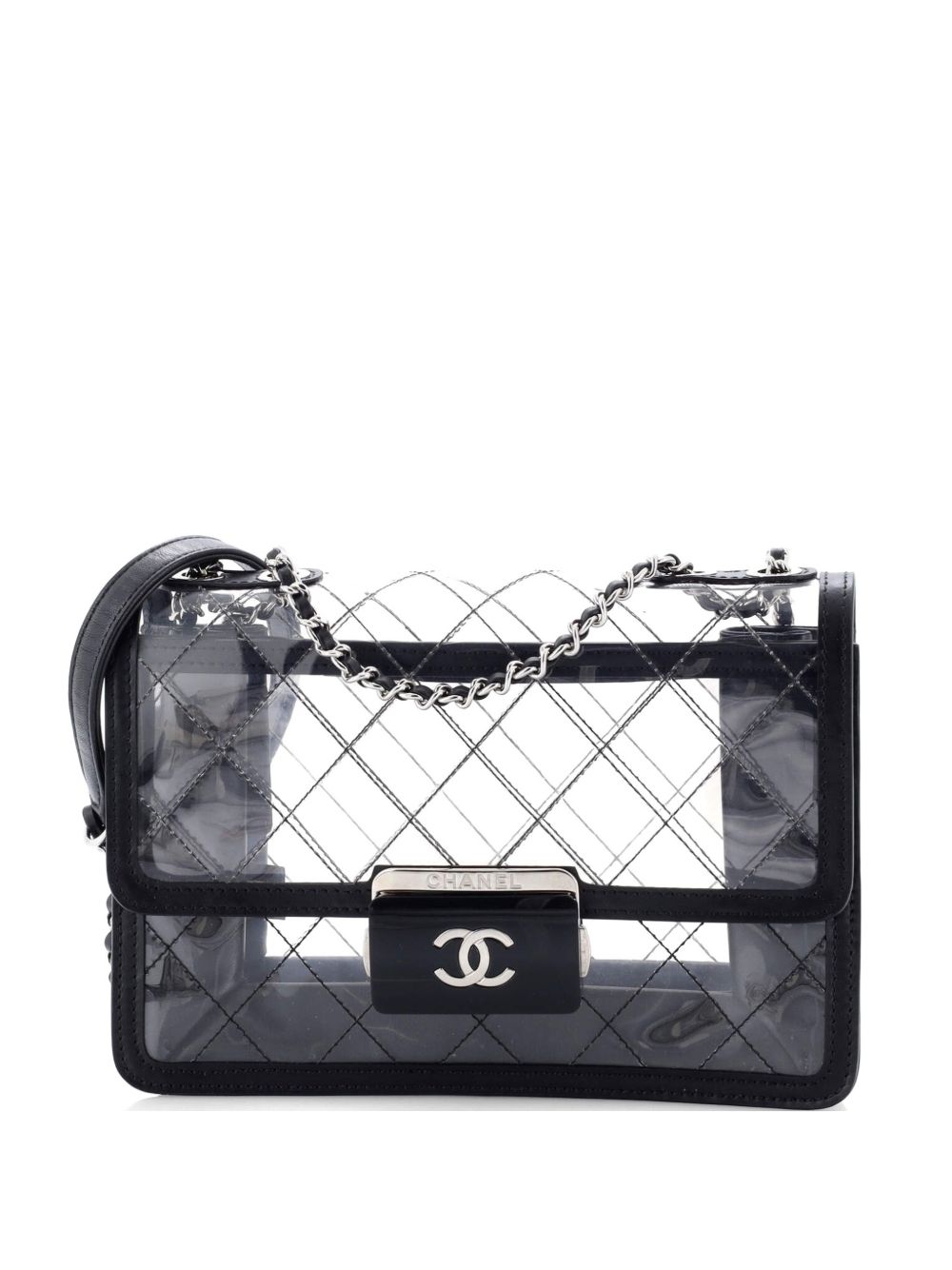 Beauty Lock Flap Bag Quilted PVC With Lambskin Large shoulder bag