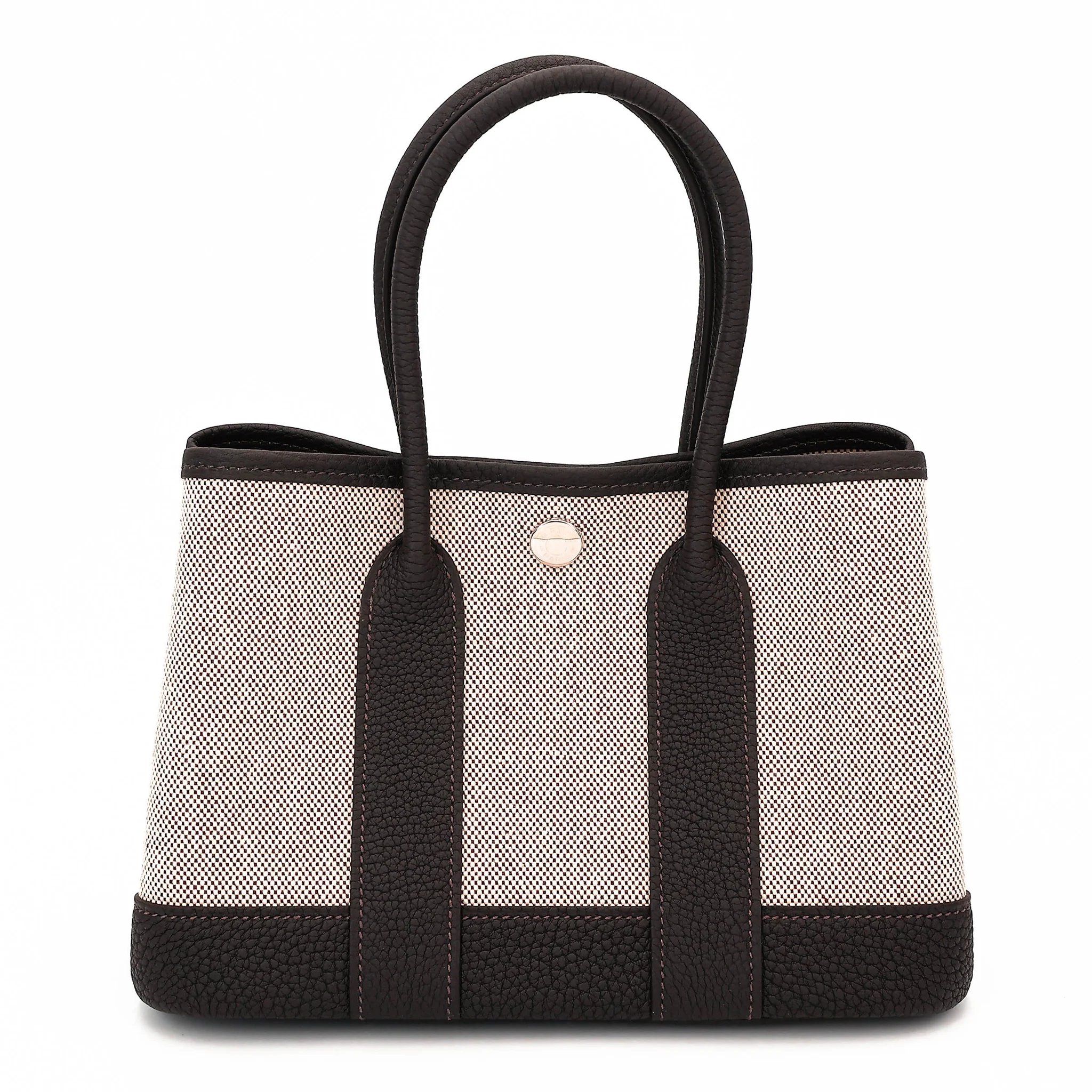 Brand New ( Rank N ) HERMÈS Neo Garden Party 23 Bai Brun（T3） Toile H canvas Swift Palladium hardware G (2026)