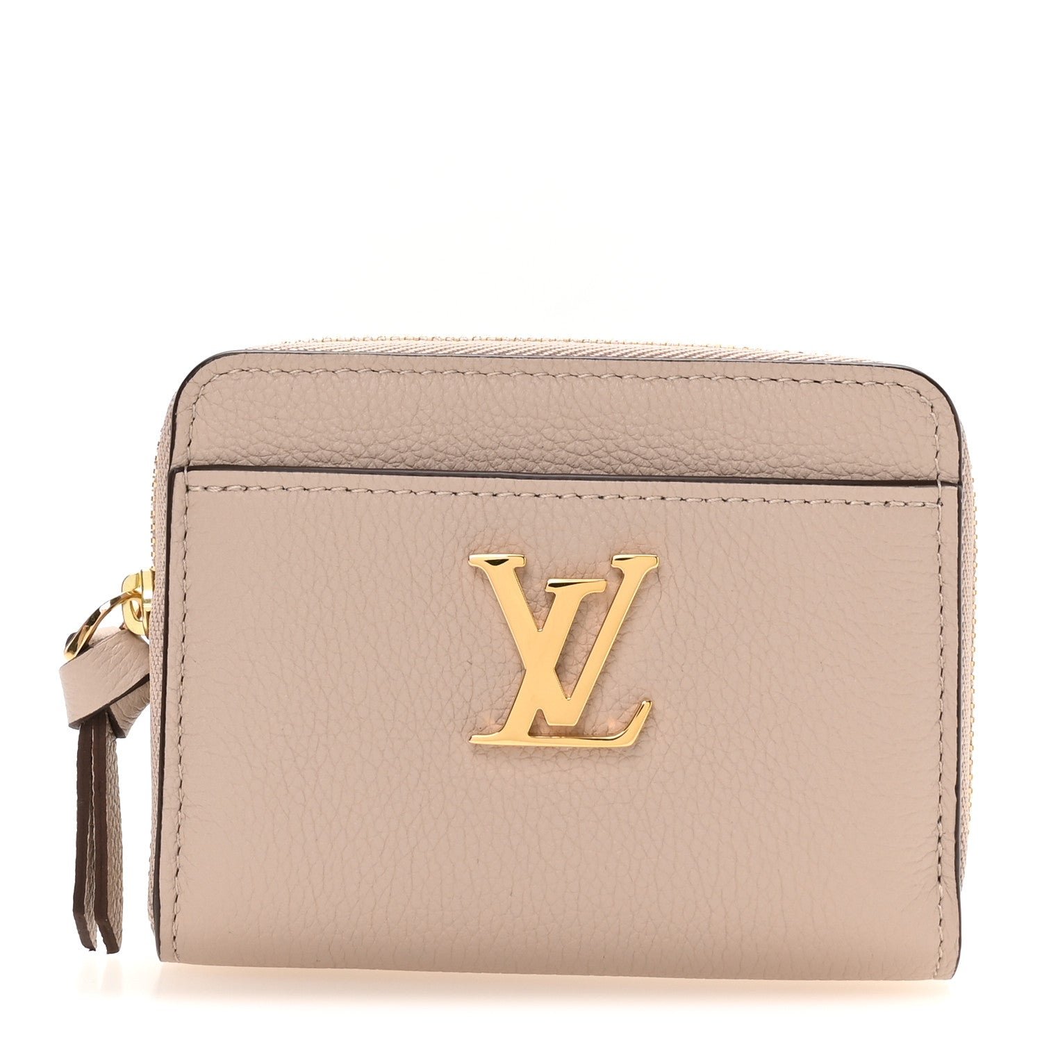 Louis Vuitton Calfskin Lockme Zippy Coin Purse Greige