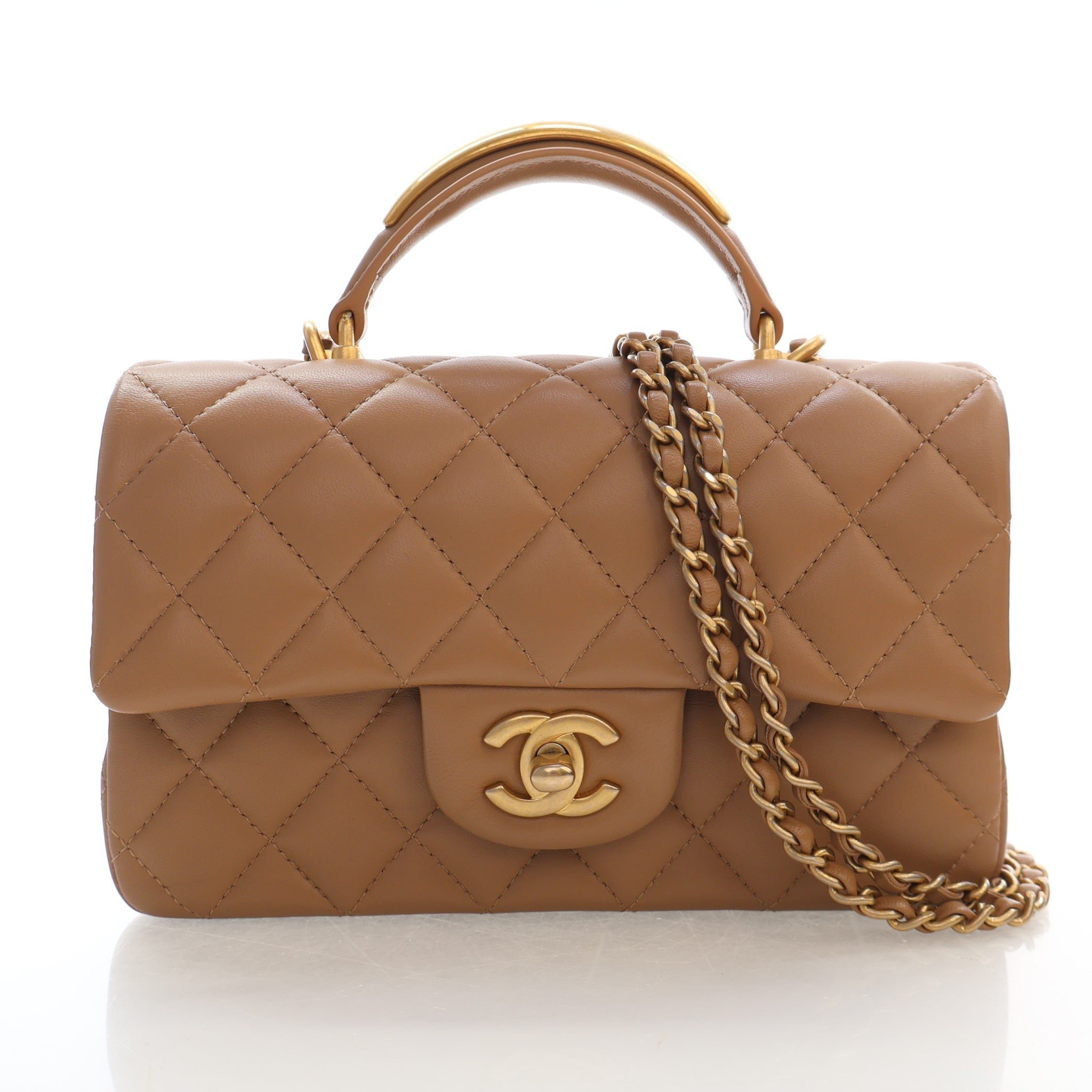Chanel Mini Lambskin Flap Bag with Top Handle