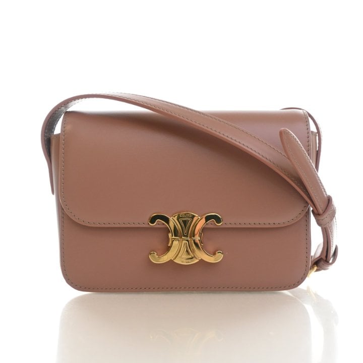 Celine Nano Shiny Calfskin Triomphe Flap Bag