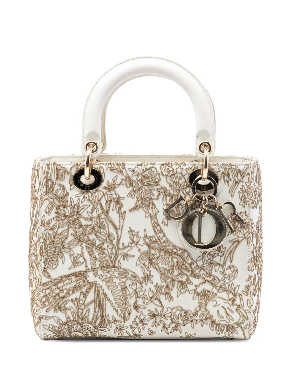 2022 Medium Calfskin Embroidered Jardin D Hiver Lady Dior satchel