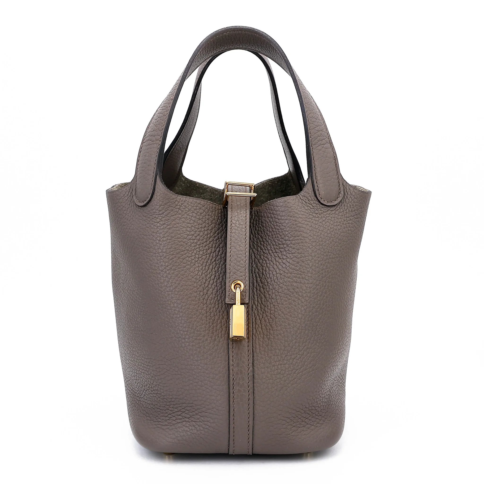 Very Good ( Rank A) HERMÈS Picotin Lock PM Etain (8F) Clemence Gold hardware D (2019)