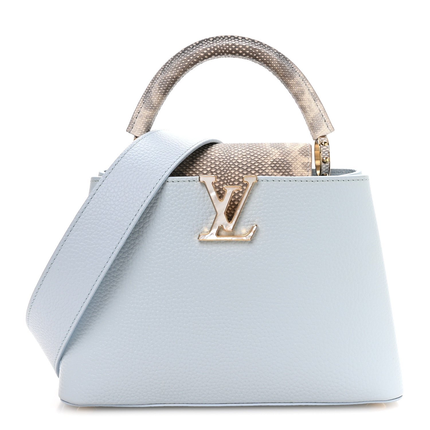 Louis Vuitton Taurillon Snakeskin Capucines BB Olympe Blue