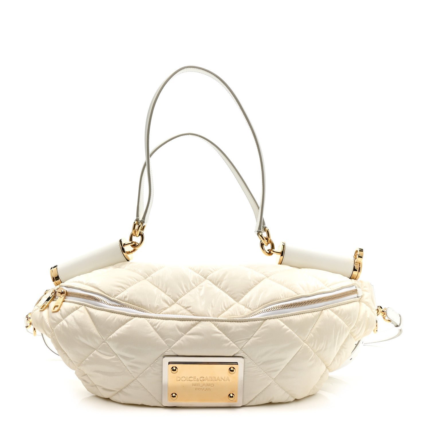 Dolce & Gabbana Dolce & Gabbana Marsupio Nylon Quilted Piumino 2 Belt Bag White