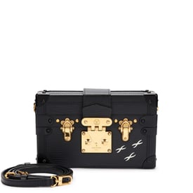 Louis Vuitton Black Epi and Cowhide Leather Petite Malle Gold Hardware